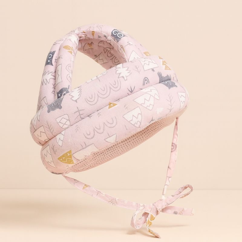 GENERICO - Casco Protector para Bebé Diseño Rosa con Estampado Infantil