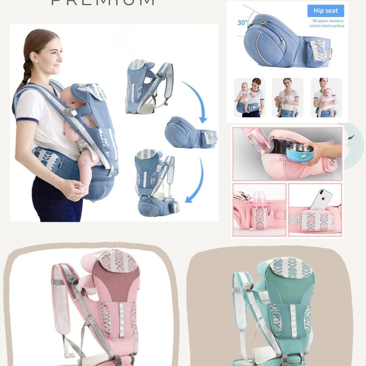 GENERICO - PortaBebe Canguro Azul  Cicciobello