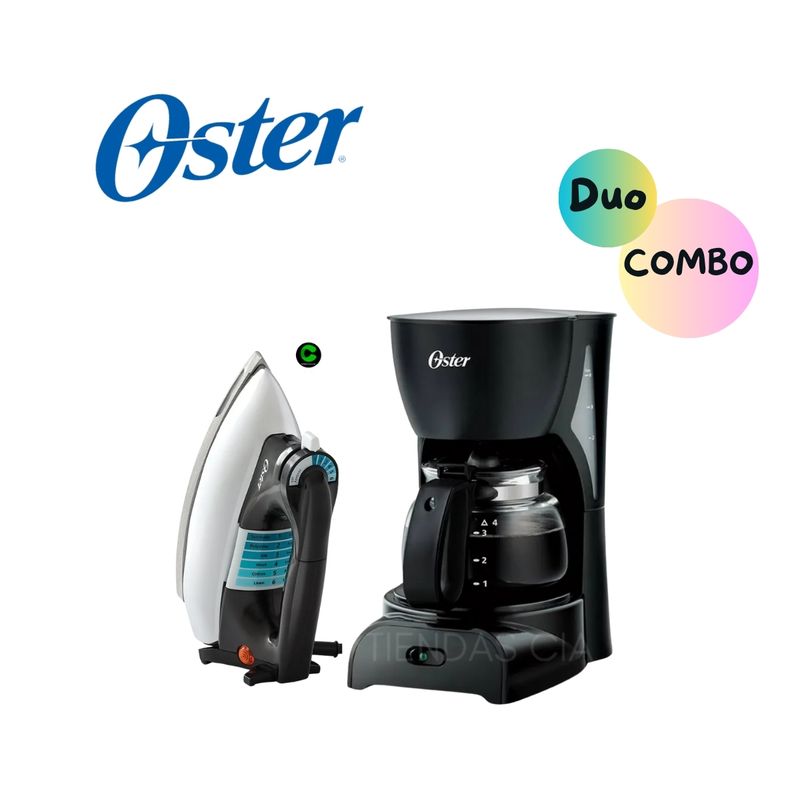 OSTER - Combo OSTER Cafetera BVSTDCDR5B  Y Plancha GCSTBV4119-053