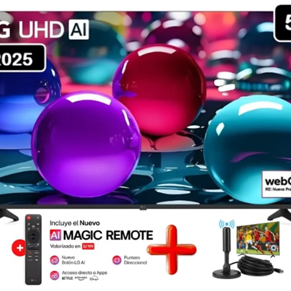 LG - TELEVISOR SMART TV LG LED 4K ULTRA HD 55 55UA7300PSB CON THINQ AI 2025+MAGI