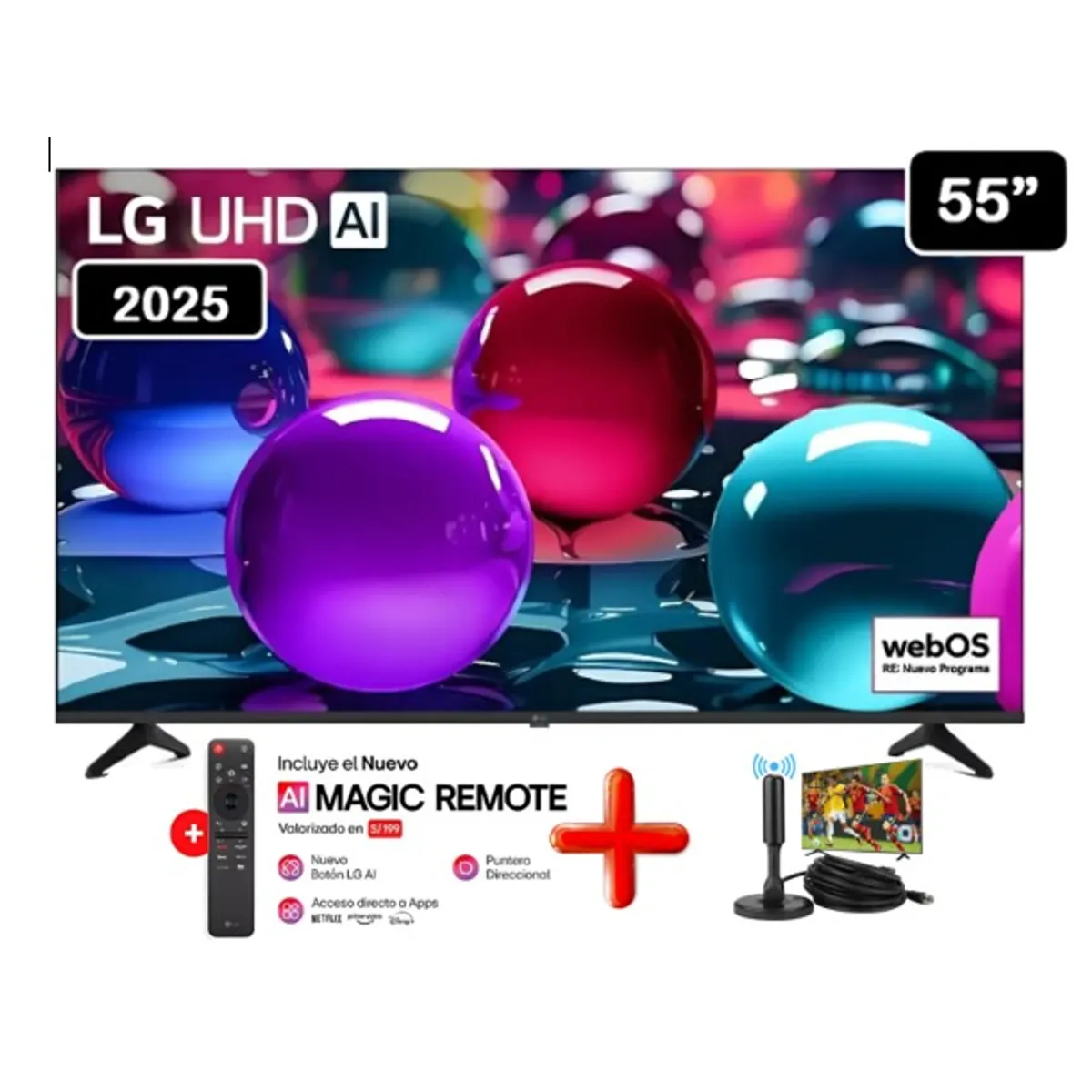 LG - TELEVISOR SMART TV LG LED 4K ULTRA HD 55 55UA7300PSB CON THINQ AI 2025+MAGI