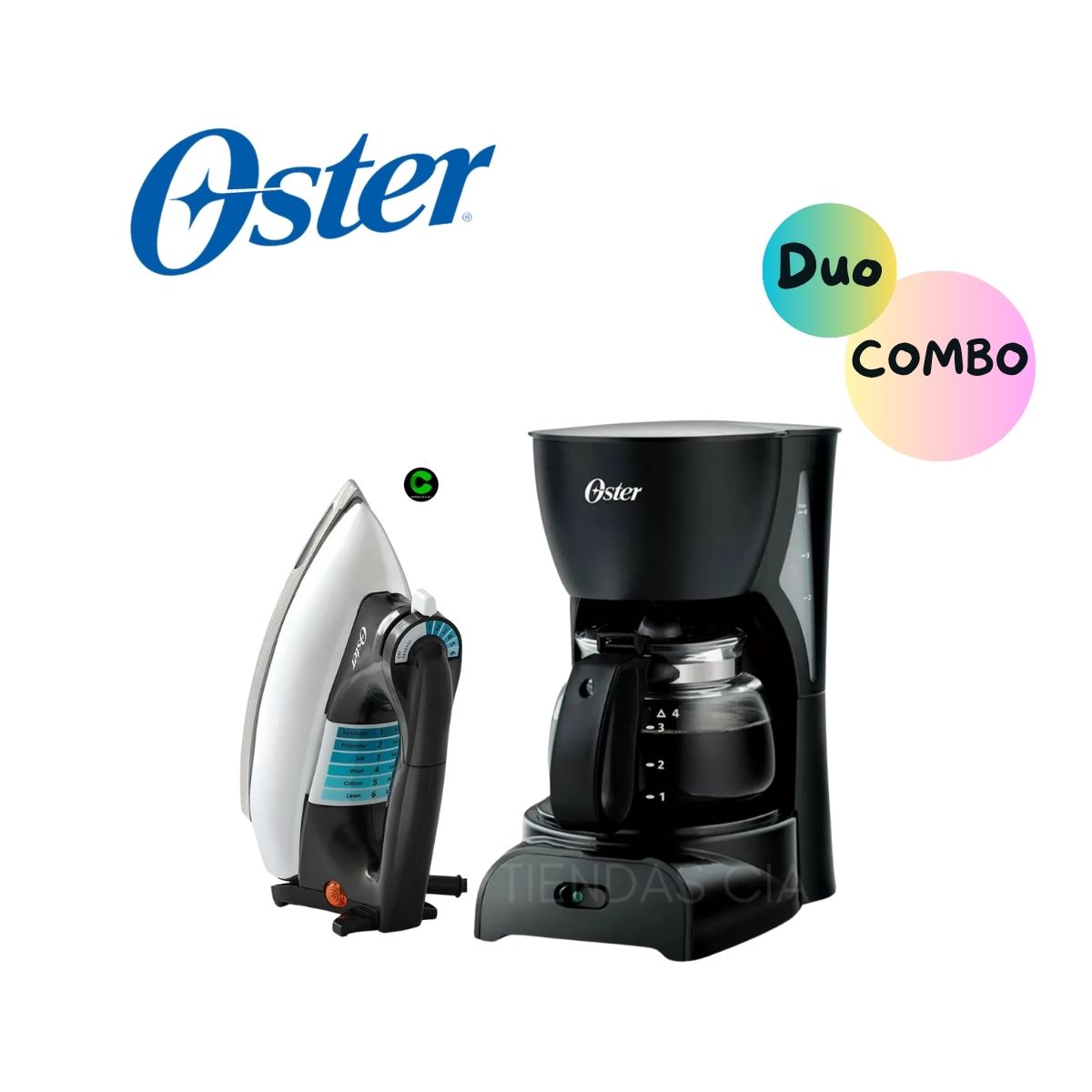 OSTER - Pack OSTER Cafetera BVSTDCDR5B Y Plancha GCSTBV4119-053