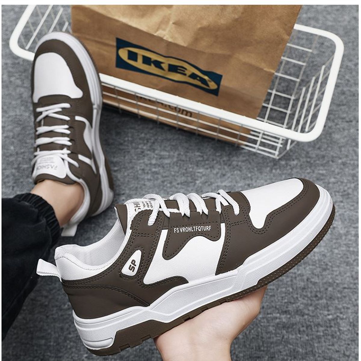 GENERICO - ZAPATILLA PARA HOMBRE FASHION ACTION BLANCOBEIG OSCURO-6607