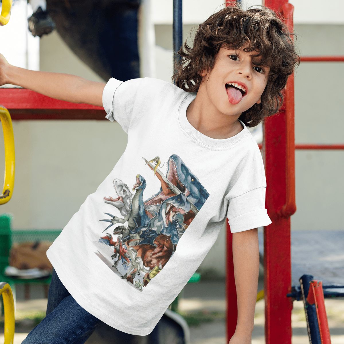 GENERICO - Polo Dinosaurio Jurassic World Camiseta para Niños Algodon Blanco