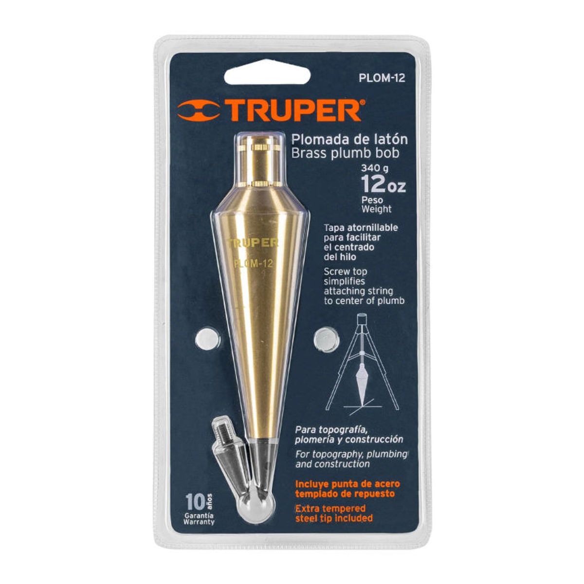 TRUPER - Plomada de latón 12 oz Truper - 17071