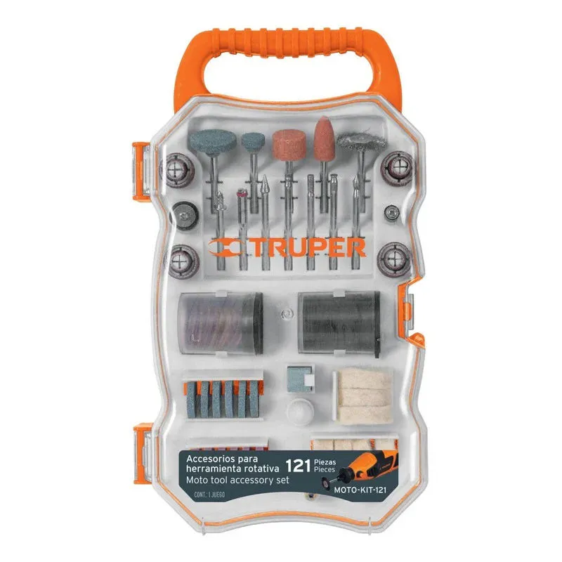 TRUPER - Juego 121pz Accesorios Para Minitaladro Moto Tool Dremel