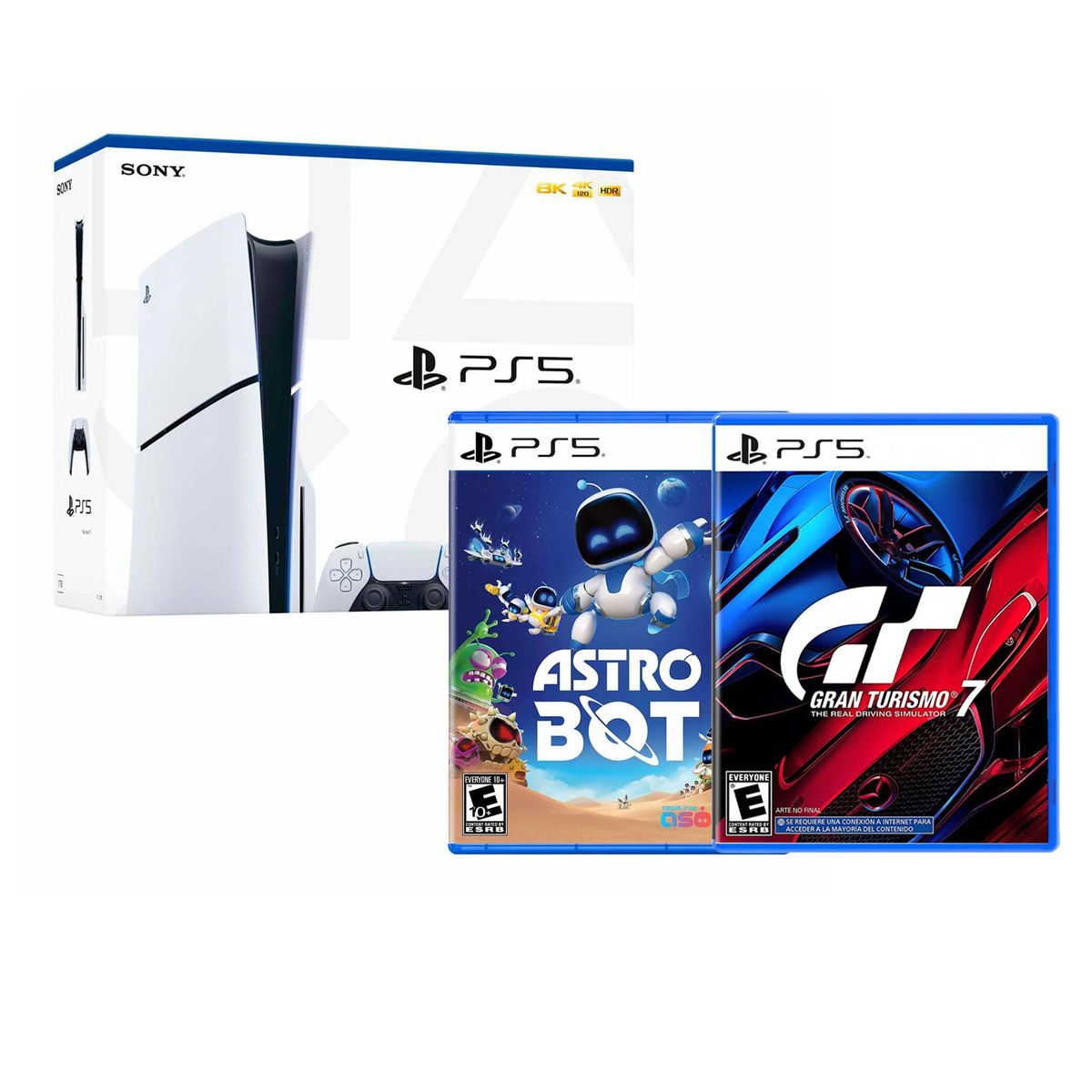 SONY - Consola PS5 Slim Con Lector De Discos + Astro Bot + Gran turismo 7
