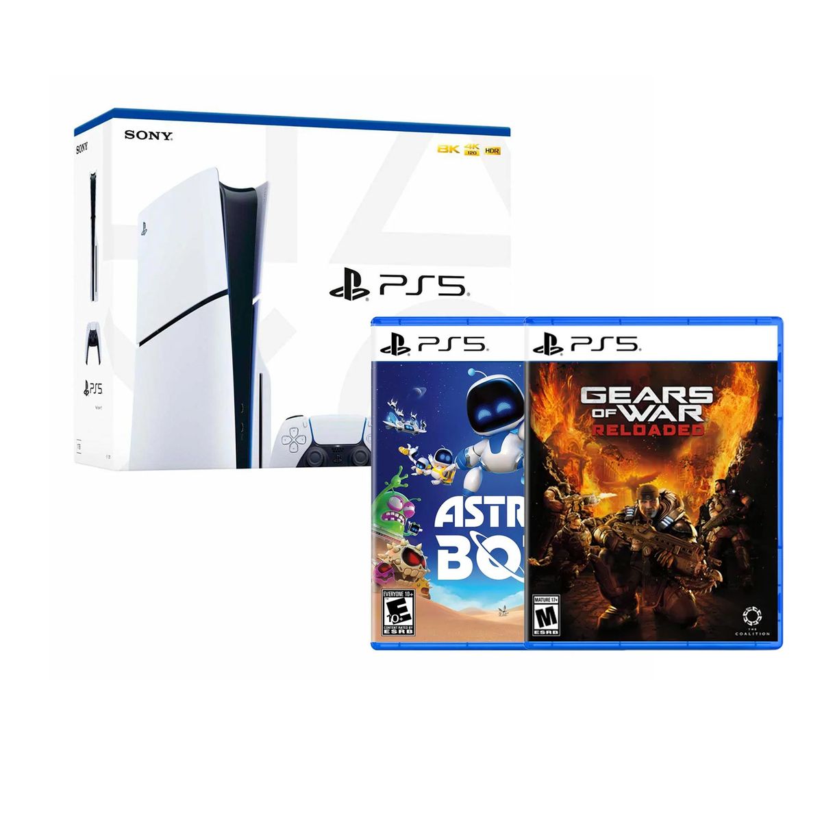 SONY - Consola PS5 Slim Con Lector + Astro Bot + Gears of War Reloaded