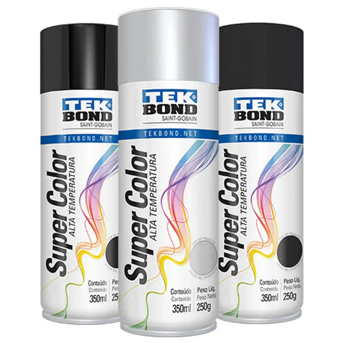 TEKBOND - Pintura En Spray De Alta Temperatura Tekbond Negro Mate 400ml