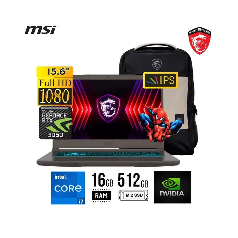 MSI - Laptop MSI Thin 15 B13UC 15.6" 144Hz i7 16GB 512GB SSD RTX3050 4GB