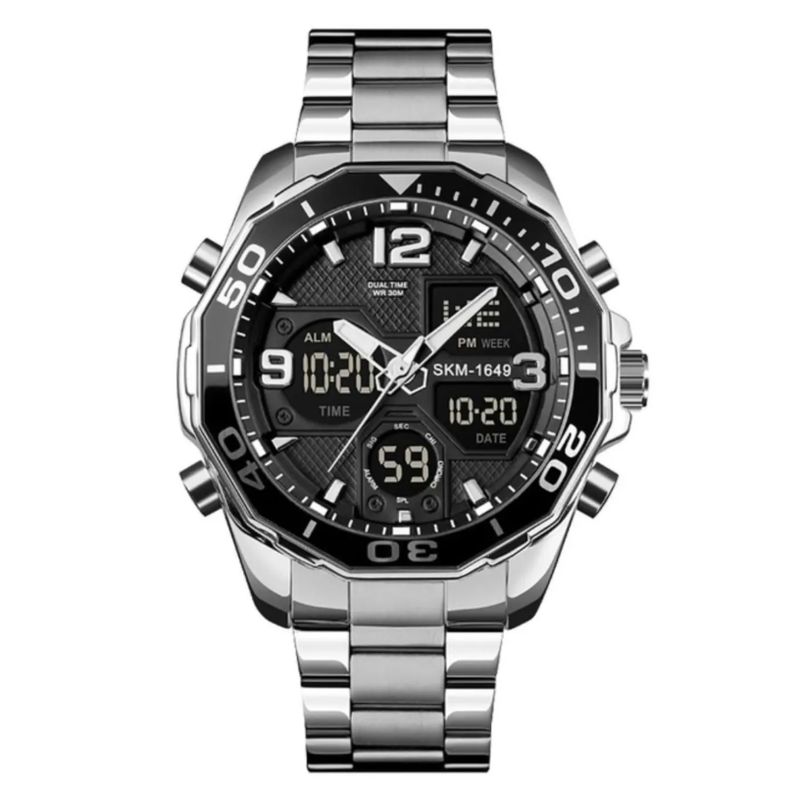 SKMEI - Reloj SKMEI 1649 Multifunción Hora Dual Prueba de Agua IP67 Silver