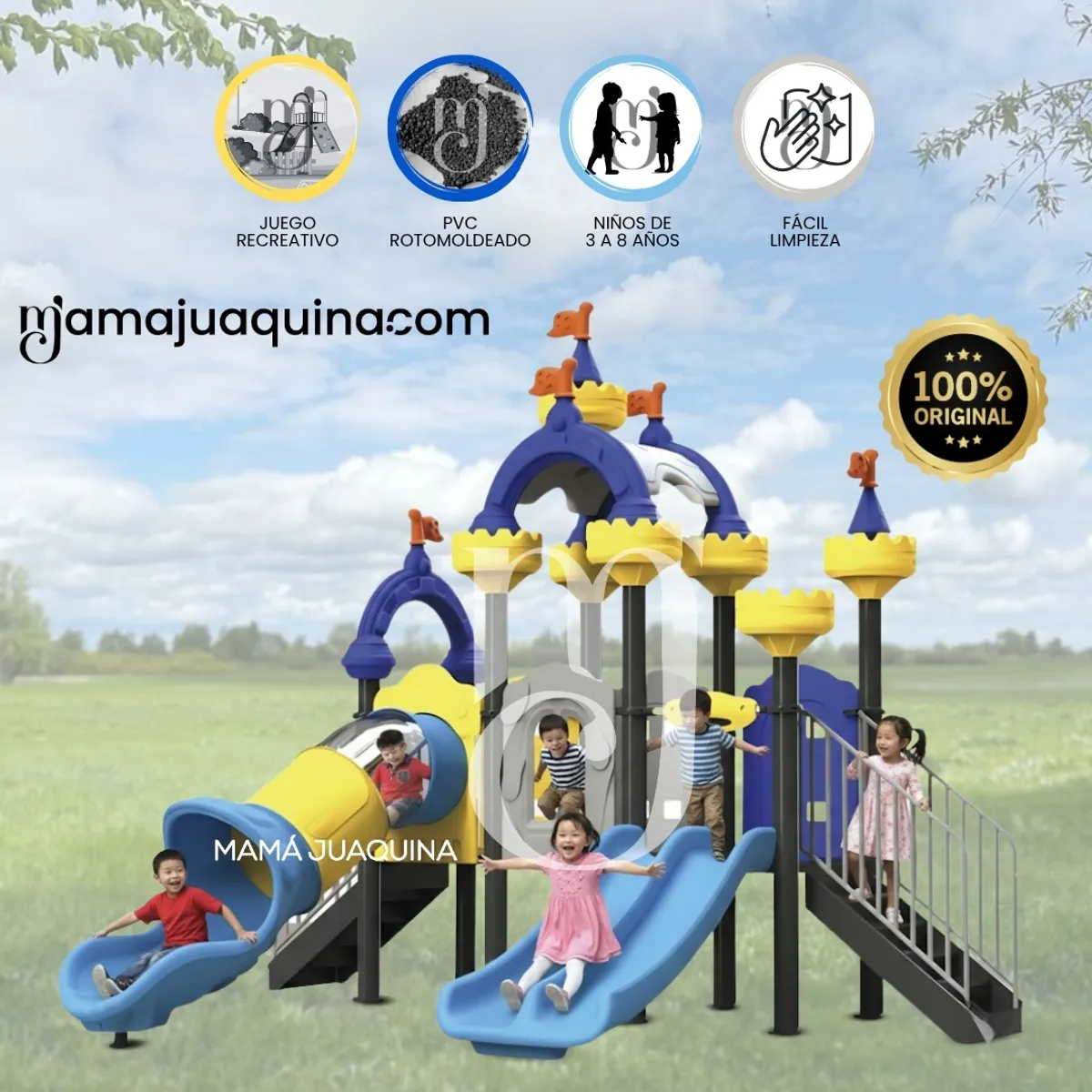 BABY - Centro de Juegos Castillo con Columpios «MAGIC TOWERS» Blue