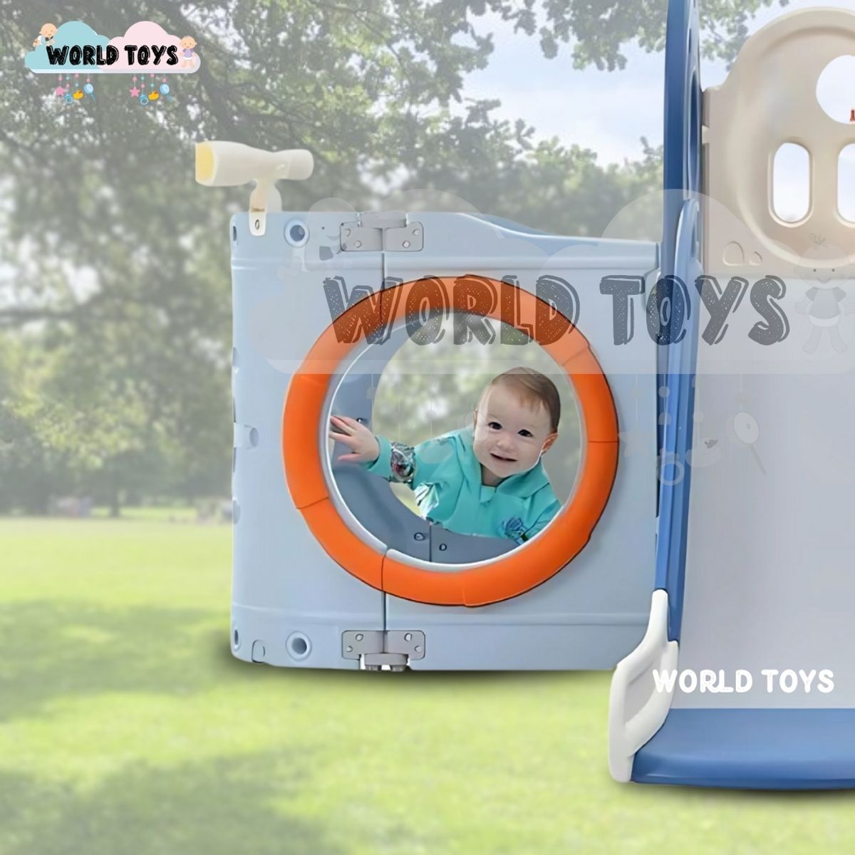 BABY - Centro de Juego para Niños «BARQUITO» con Tobogan Blue