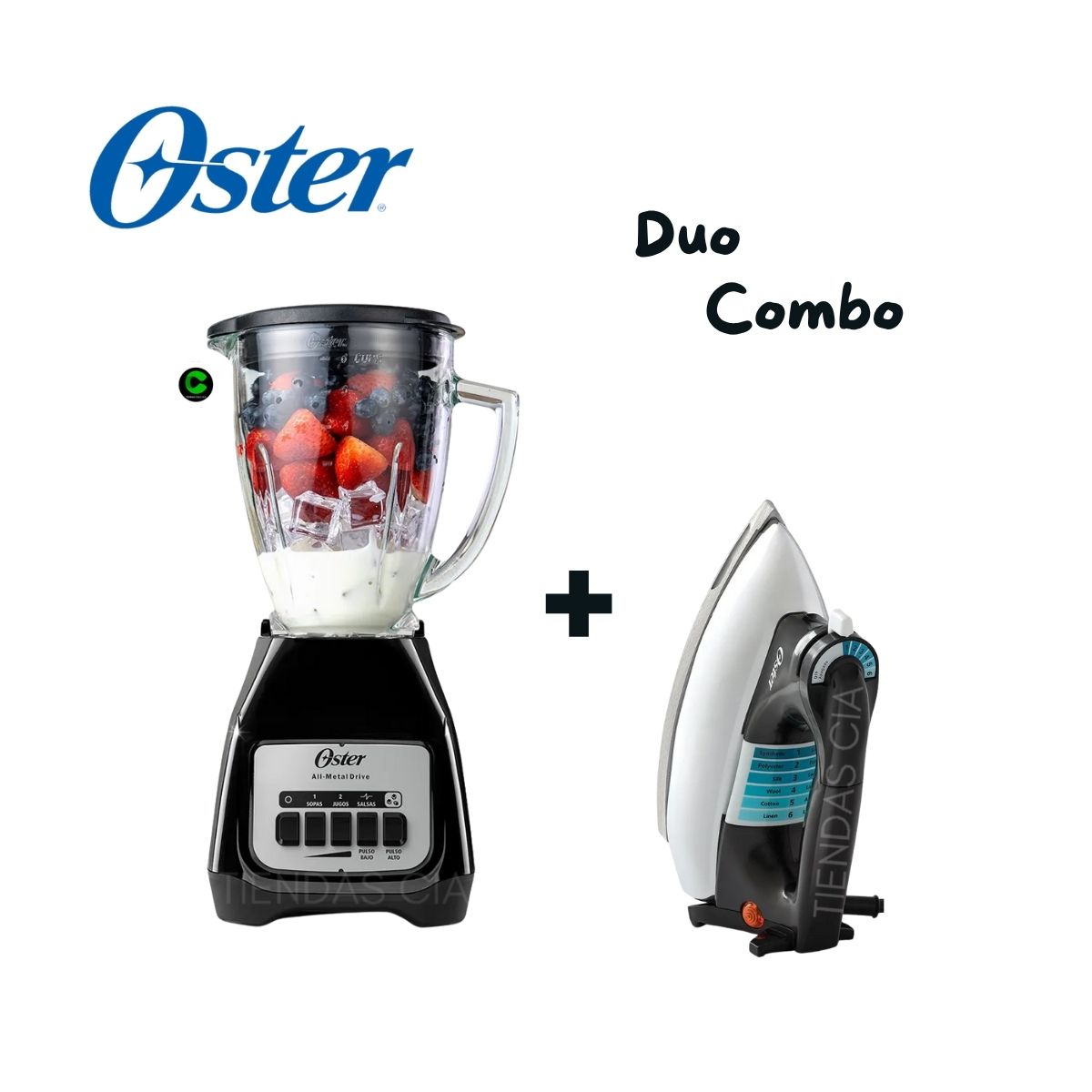 OSTER - Pack OSTER LICUADORA BLSTKAG-BPB Y PLANCHA GCSTBV4119