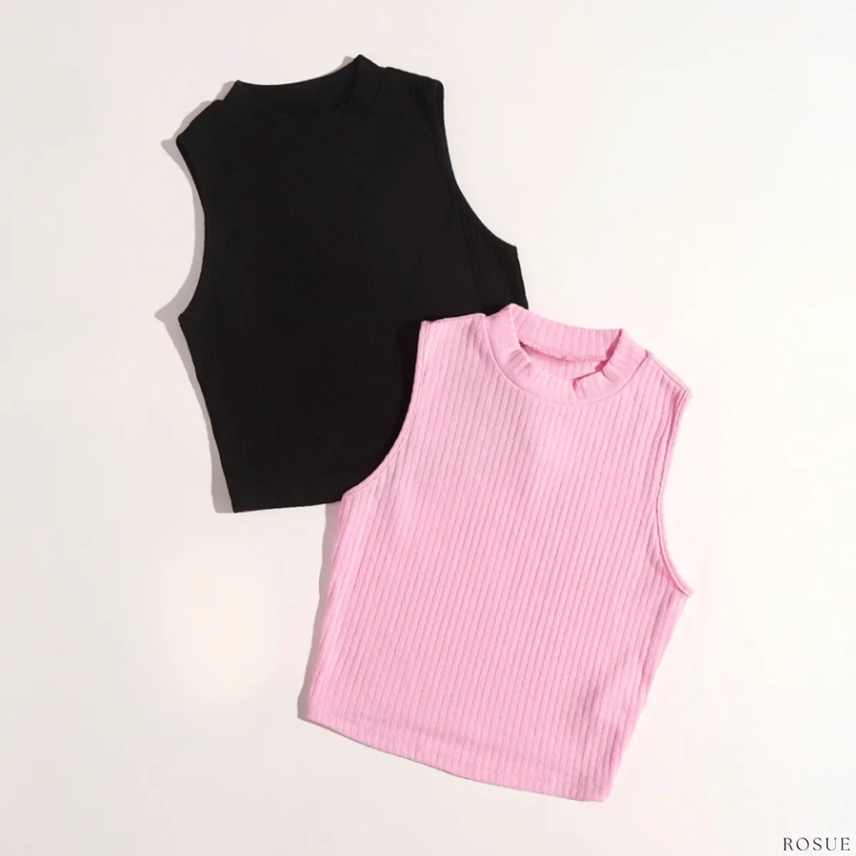 ROSUE - Polos básicos Top RIB Americano Pack x2