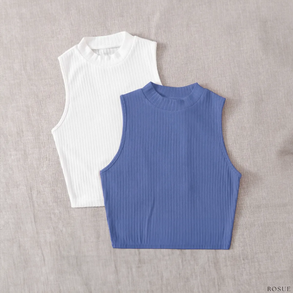 ROSUE - Polos básicos Top RIB Americano Pack x2