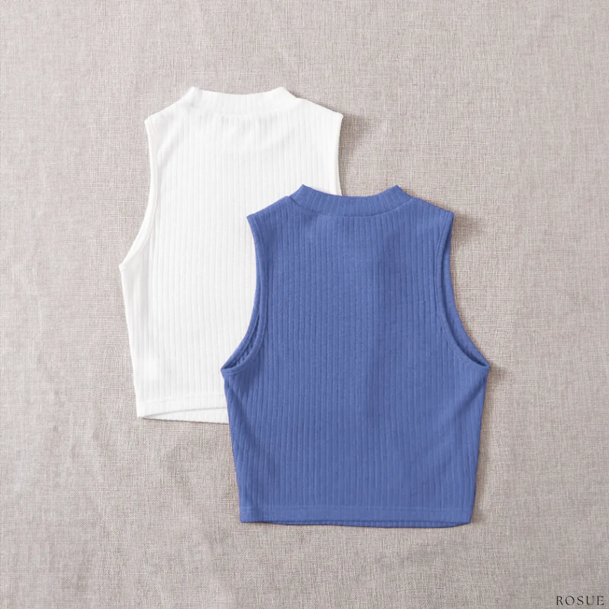 ROSUE - Polos básicos Top RIB Americano Pack x2