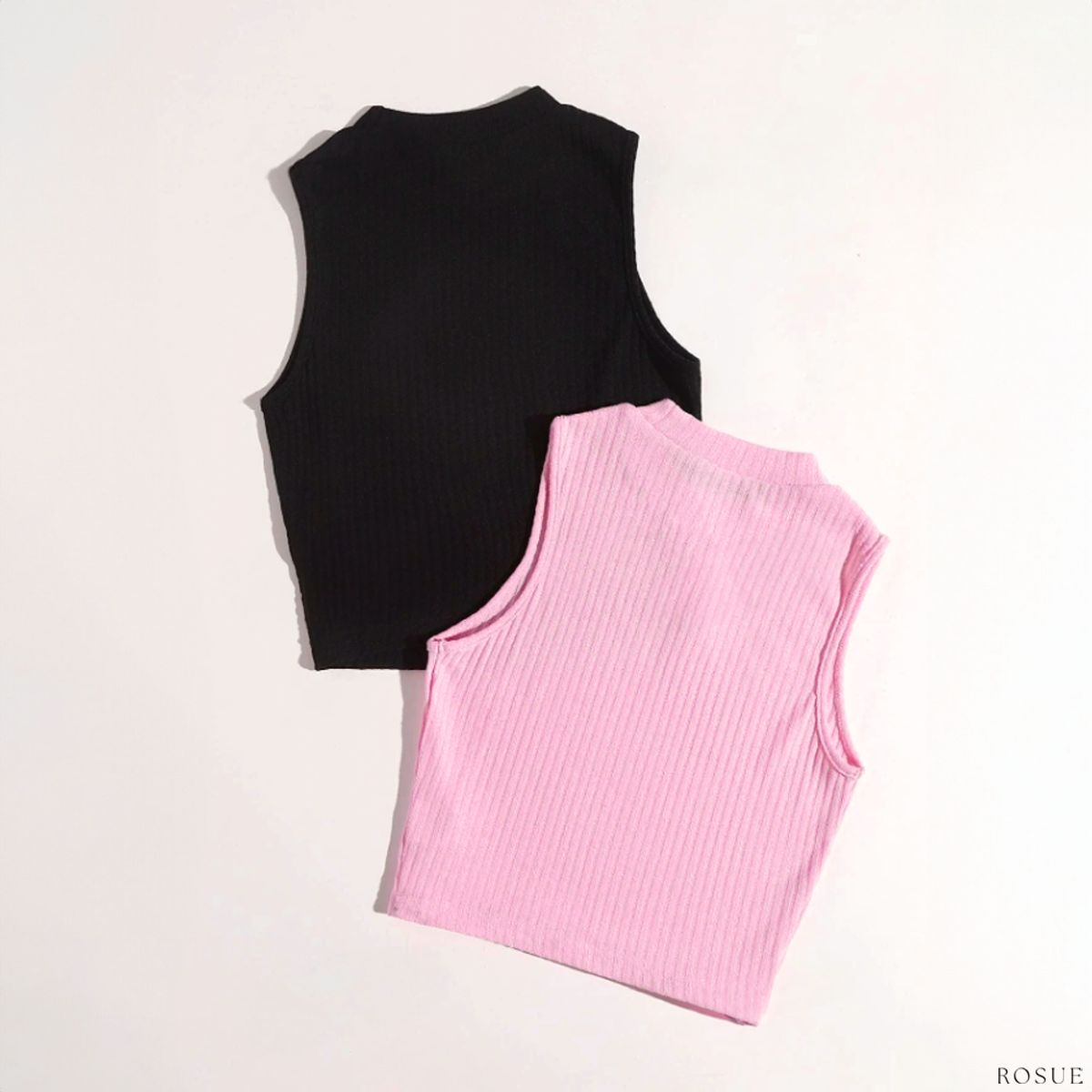 ROSUE - Polos básicos Top RIB Americano Pack x2