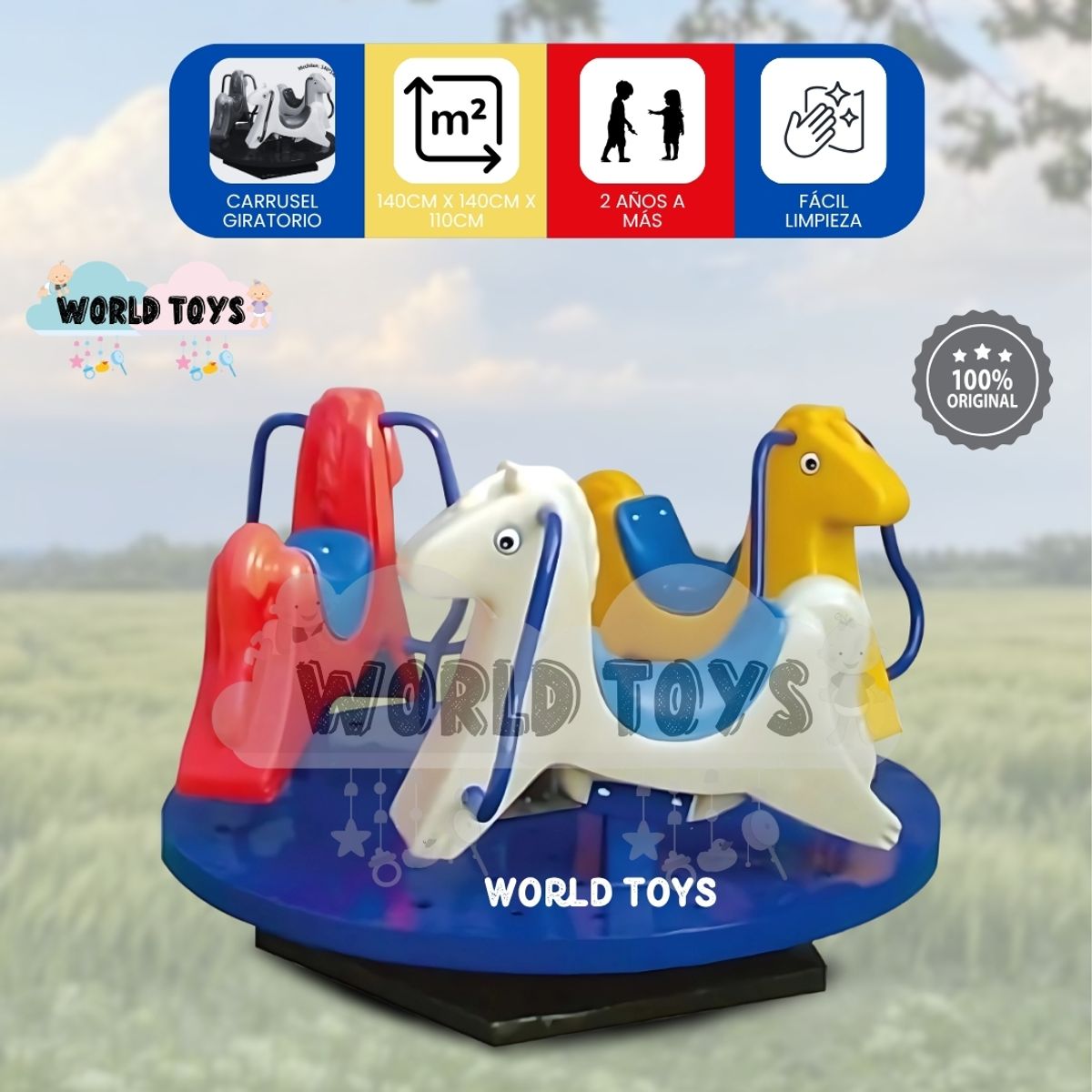 BABY - Carrusel Didáctico «LITTLE HORSES» 3 caballitos Red