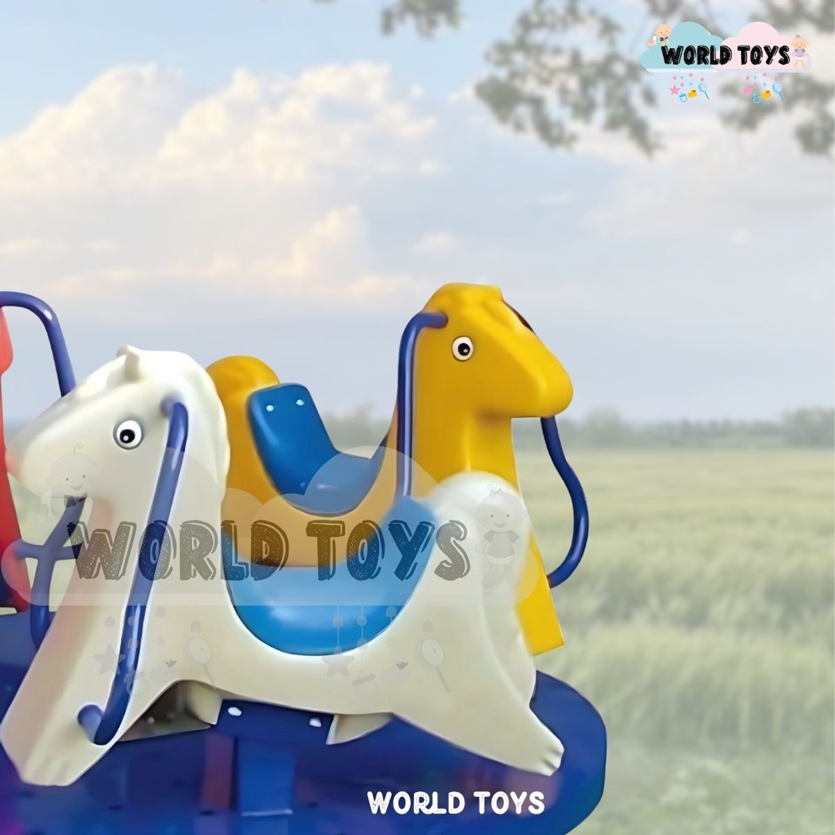 BABY - Carrusel Didáctico «LITTLE HORSES» 3 caballitos Red