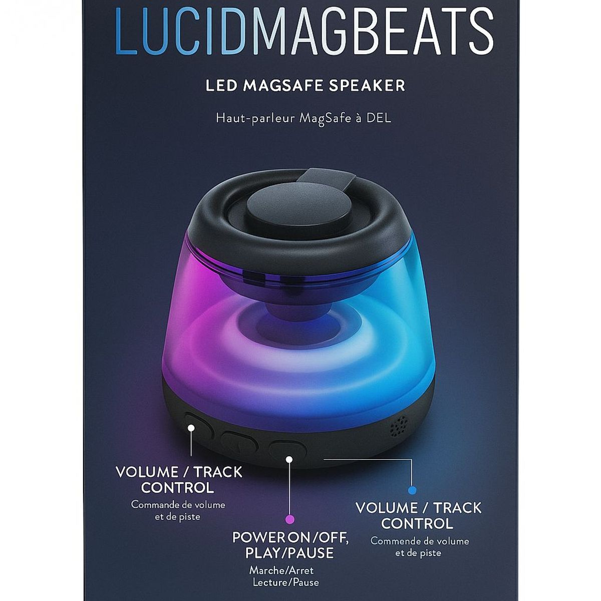 OEM - Parlante Lucid MagBeats con luces LED y base magnética MagSafe