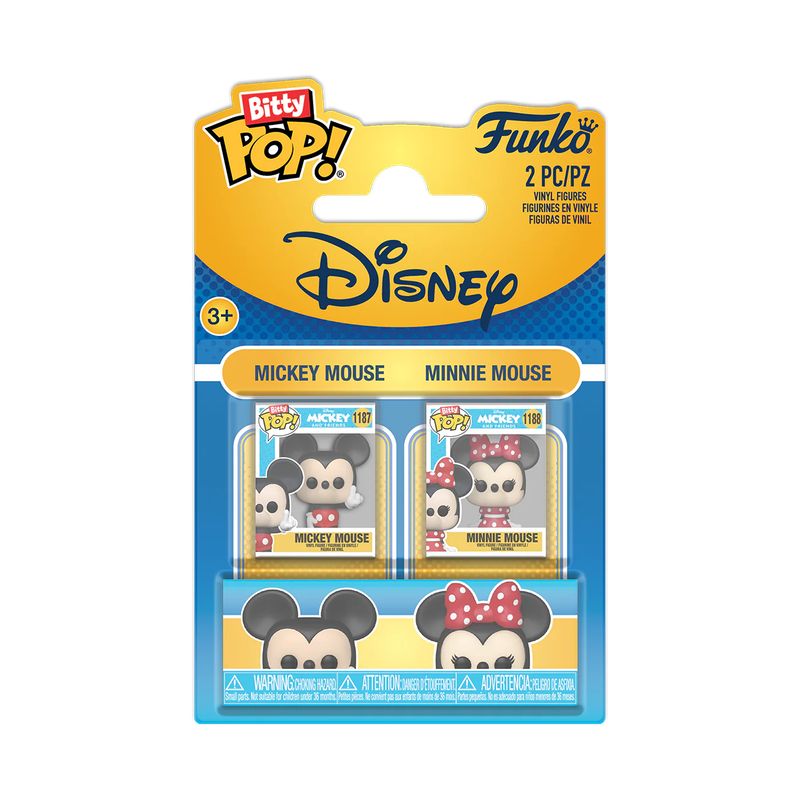 FUNKO - Funko BItty Pop Disney Mickey Mouse and Minnie Mouse Mini-Figure 2-Pack