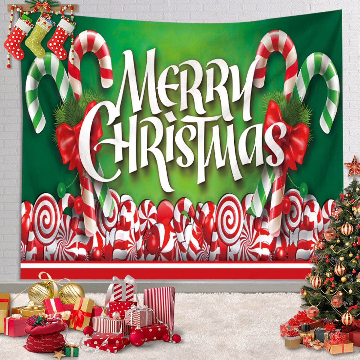 GENERICO - Telon navideño fondo para pared 200cmm x 180cm