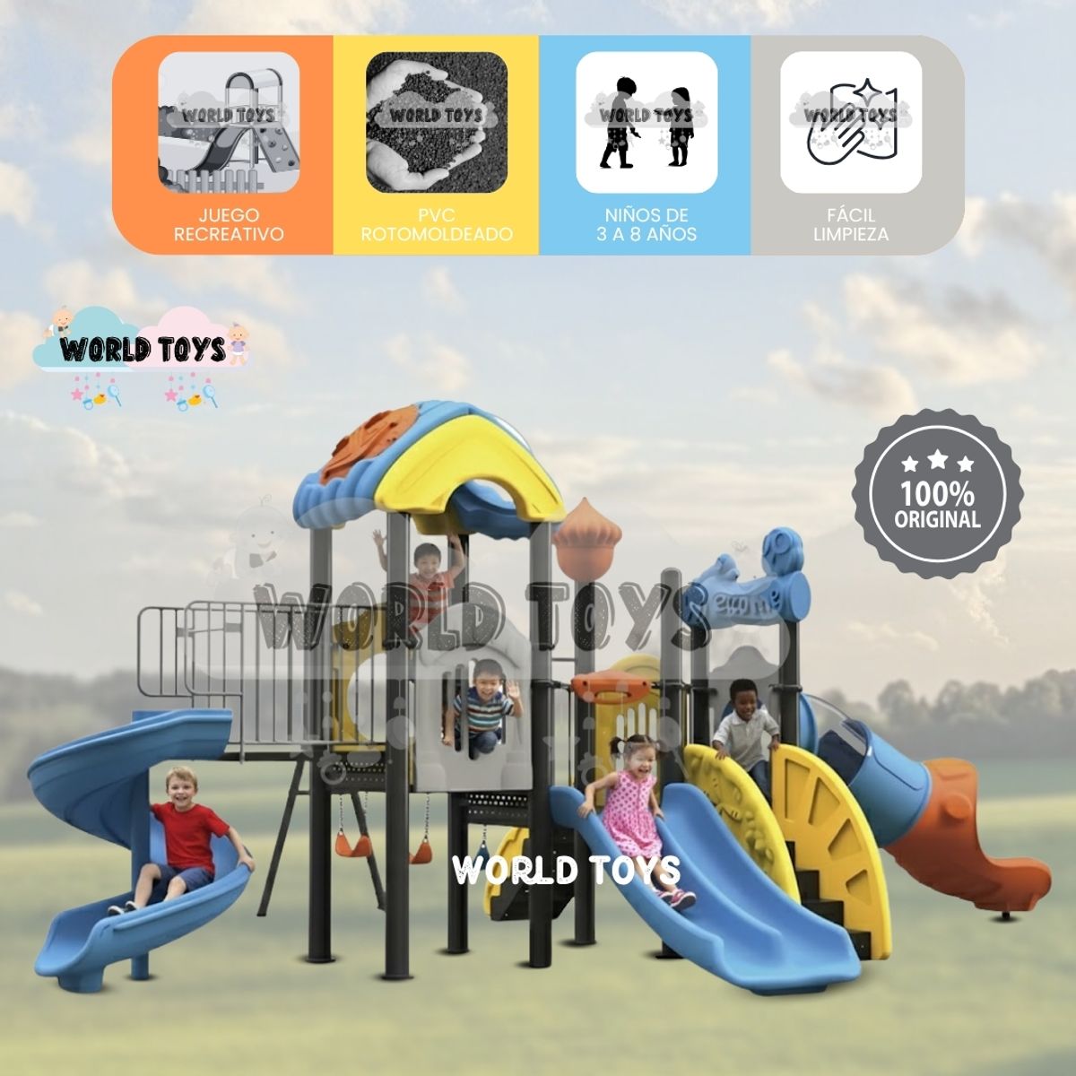 BABY - Centro de Juegos Castillo con Columpios «WONDER NEST» Blue