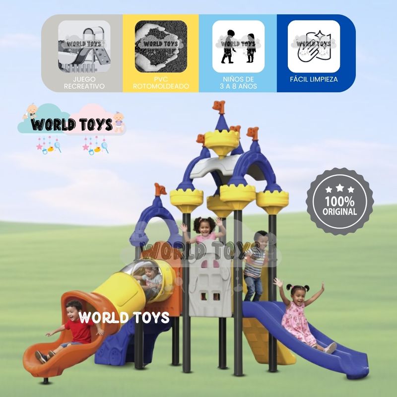 BABY - Centro de Juegos Castillo con Columpios «SLIDE SEEK» Blue