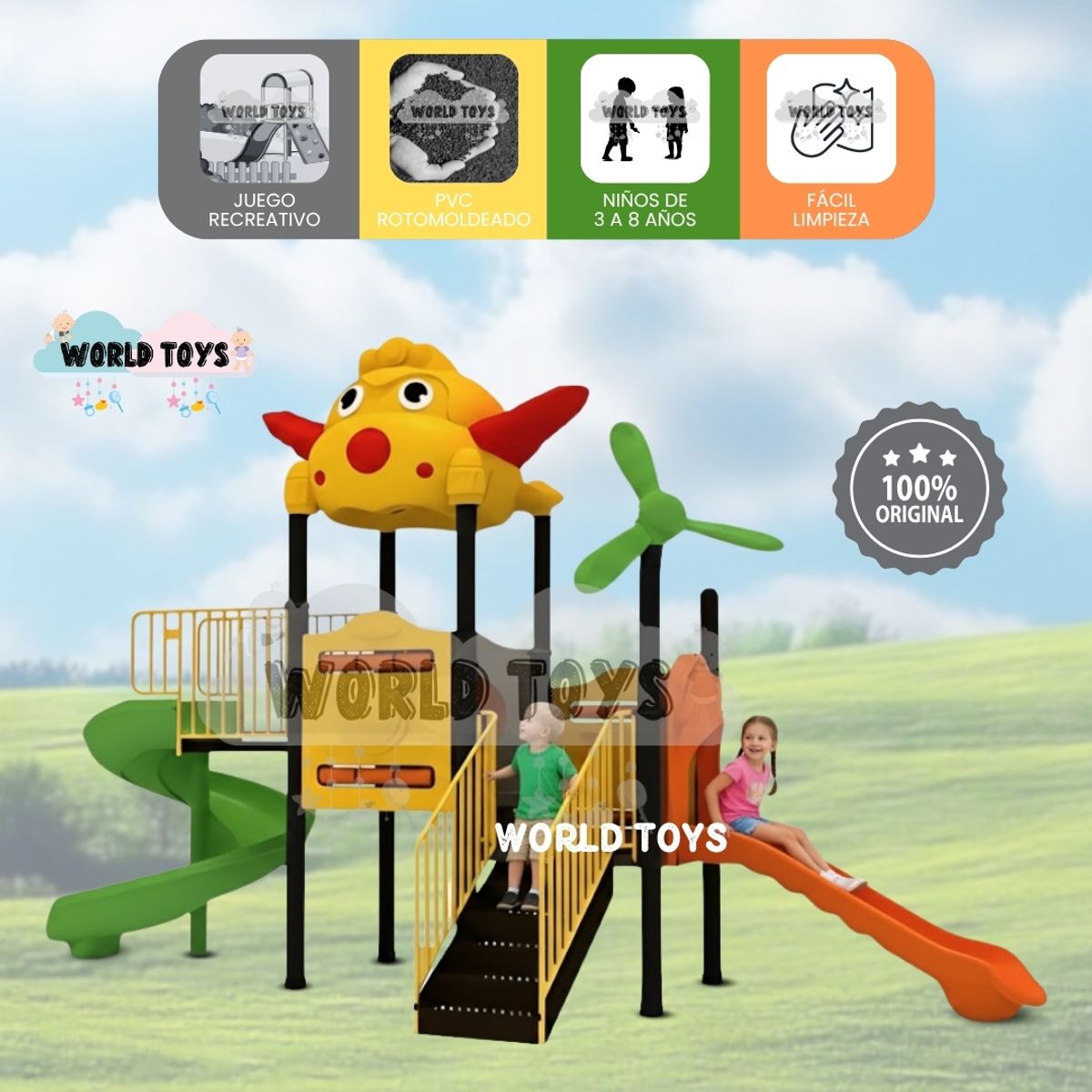 Baby - Centro de Juegos Castillo con Columpios «FLYAND EXPRESS» Blue