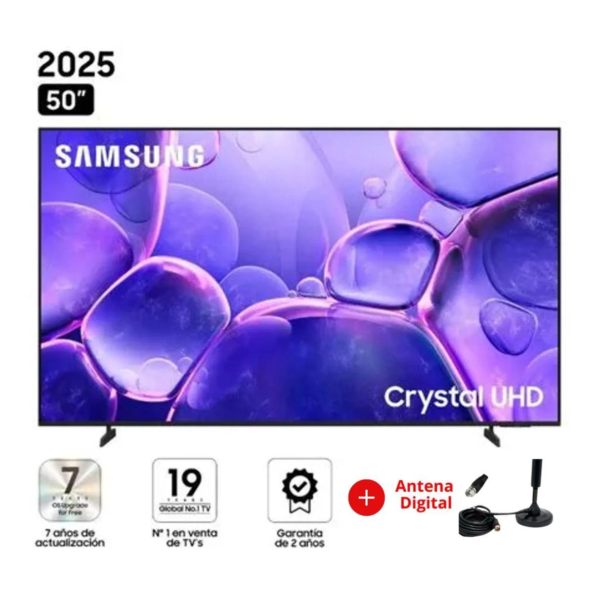 SAMSUNG - Televisor Samsung 50" U8000F 4K UHD Smart TV 2025 + Antena Digital