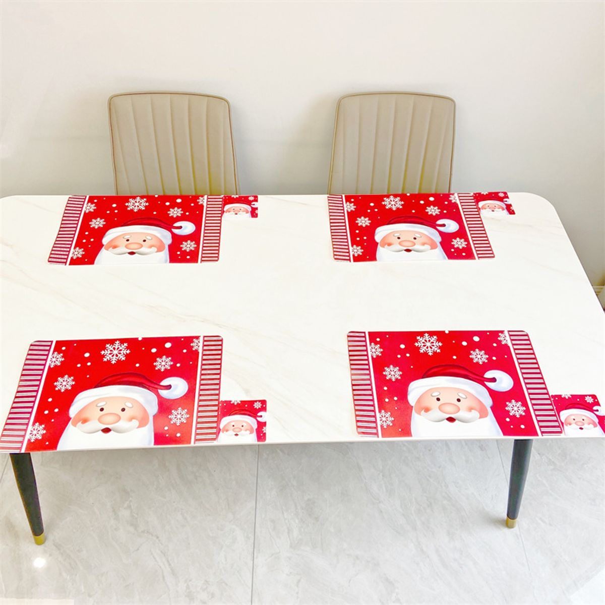 GENERICO - set de 6 Individuales navideños para mesas y 6 Porta vasos o taza