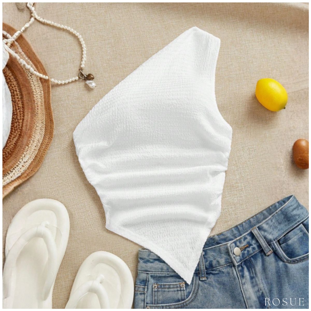 ROSUE - Blusa Top Asimetrico de Mujer