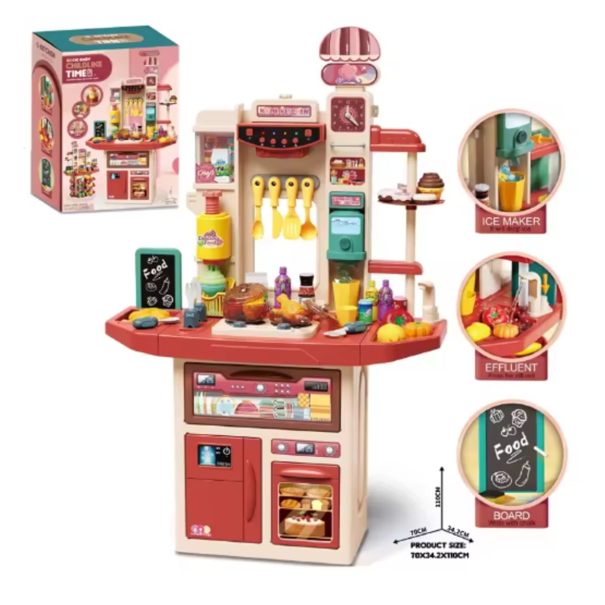 GENERICO - COCINA DE JUGUETE 88 PIEZAS DE 110 CM