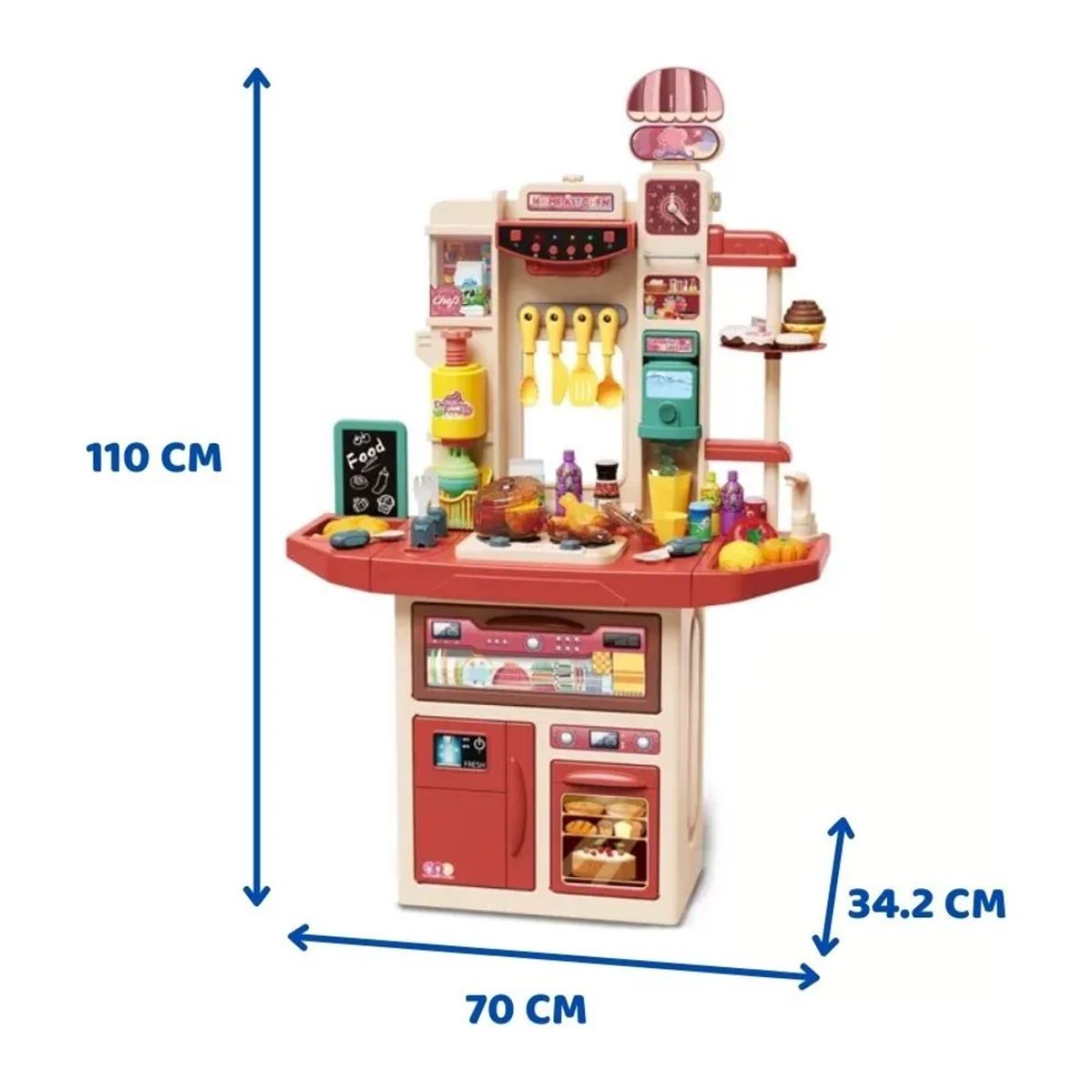 GENERICO - COCINA DE JUGUETE 88 PIEZAS DE 110 CM