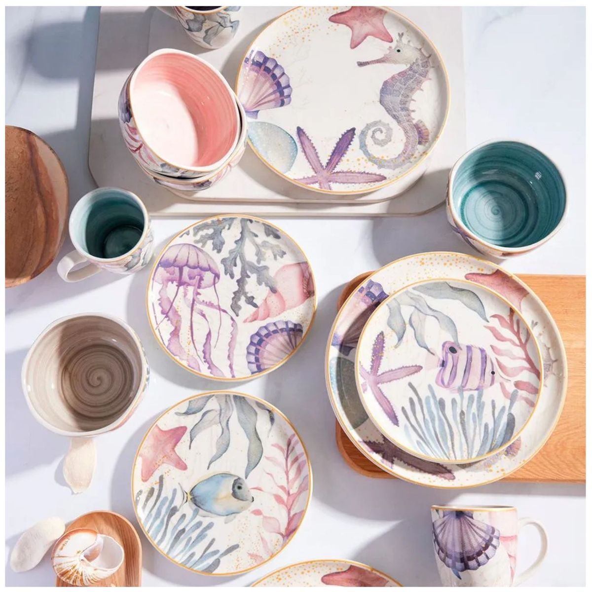 CORONA - Juego de Vajillas Corona x16 piezas Marea Oceano