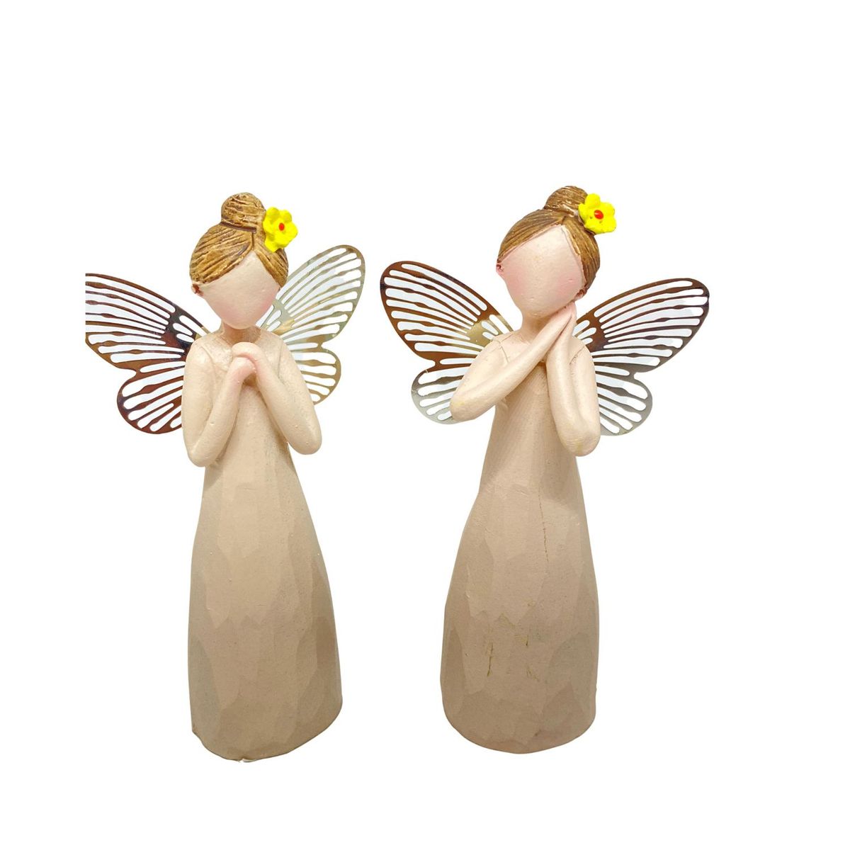 FLORIPA - Ángel Decorativo De 10Cm Con Alas De Metal Set De  2 AC104 FLORIPASTORE