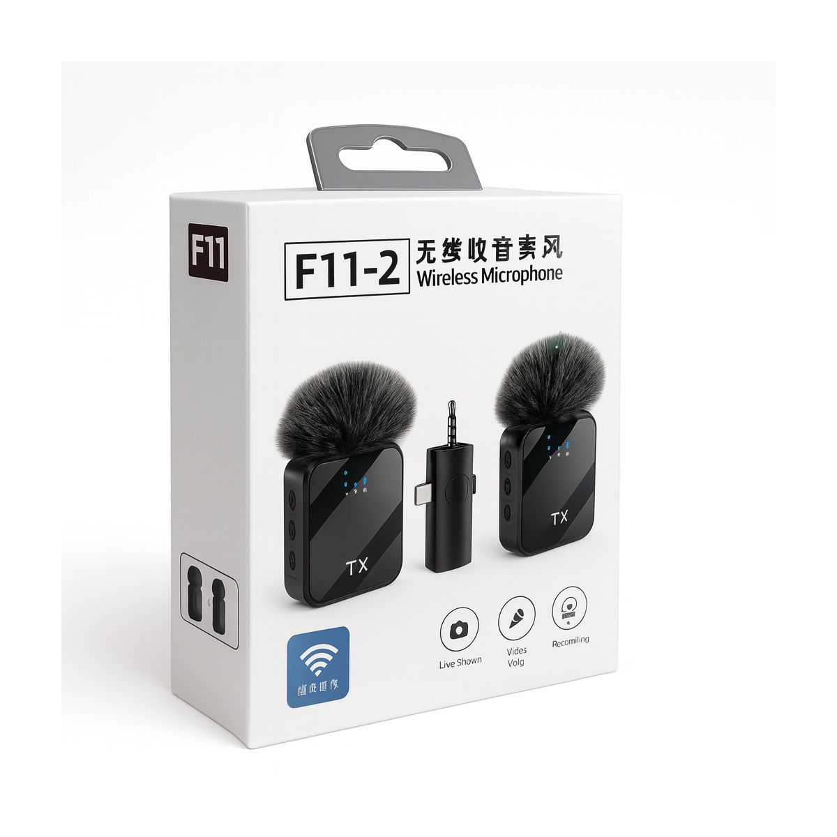 GENERICO - Micrófono Solapero Inalámbrico Dual 3 En 1 Corbatero F11-2