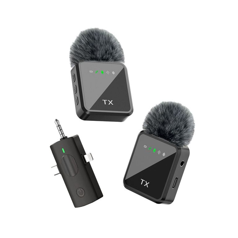 Micrófonos Inalámbricos Solaperos Recargables Dual 3 en 1 Profesional ...