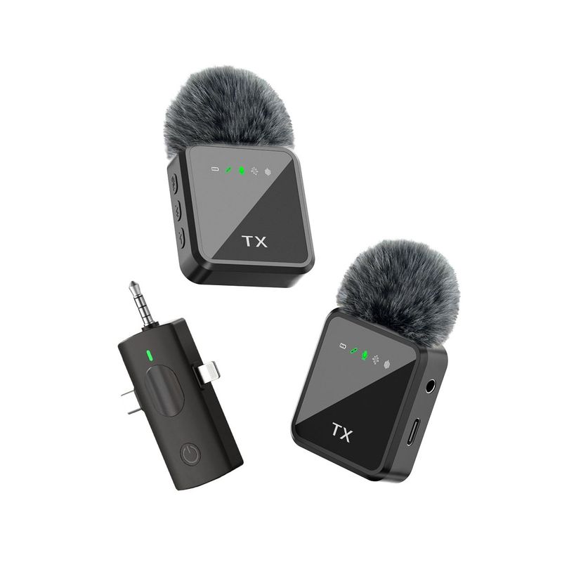 GENERICO - Micrófonos Inalámbricos Solaperos Recargables Dual 3 en 1 Profesional