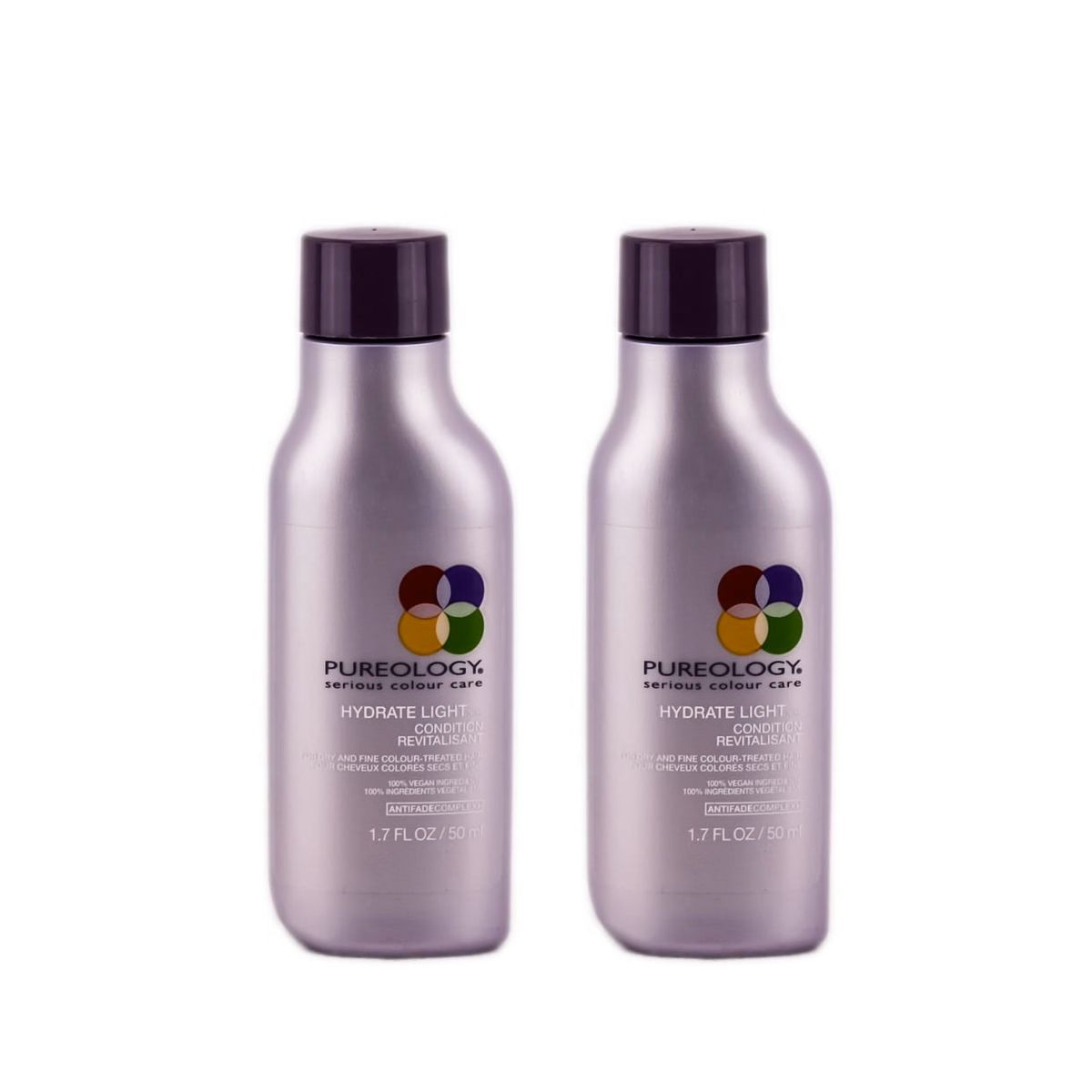 PUREOLOGY - Acondicionador Hidratante Ligero para Cabello Seco y Fino Tratado con Color 50 ml Paquete de 2