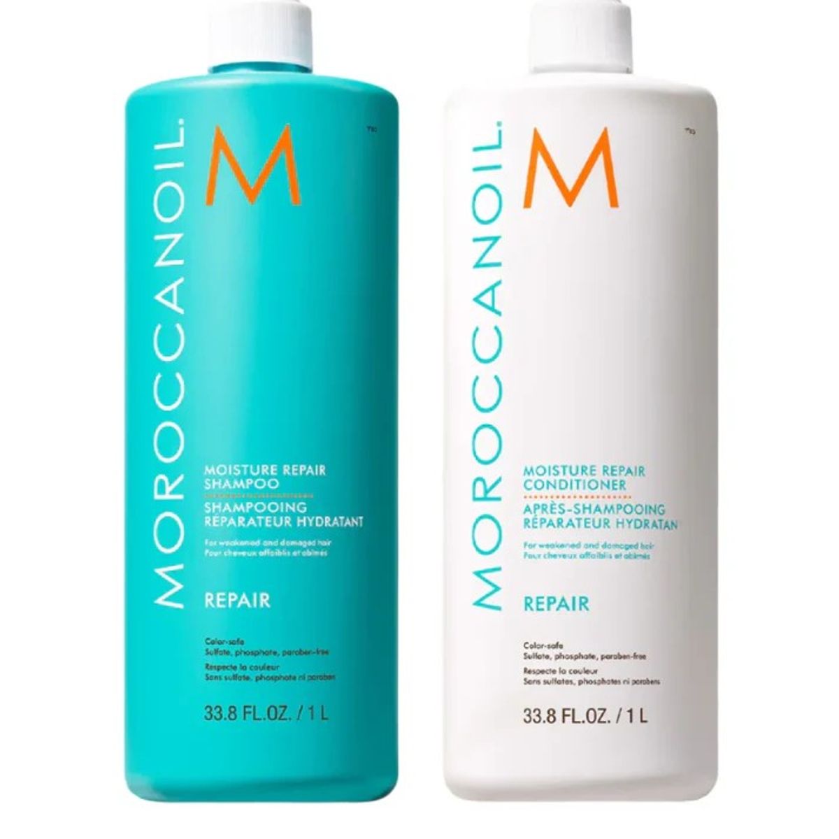 MOROCCANOIL - Set de Shampoo y Acondicionador Reparador Hidratación 1000 ml