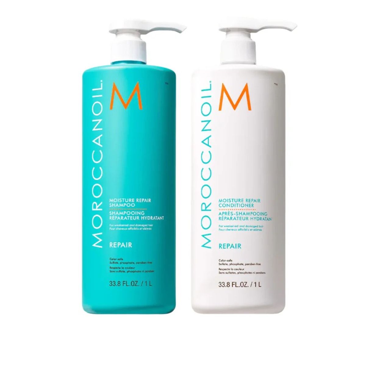 MOROCCANOIL - Set de Shampoo y Acondicionador Reparador Hidratación 1000 ml
