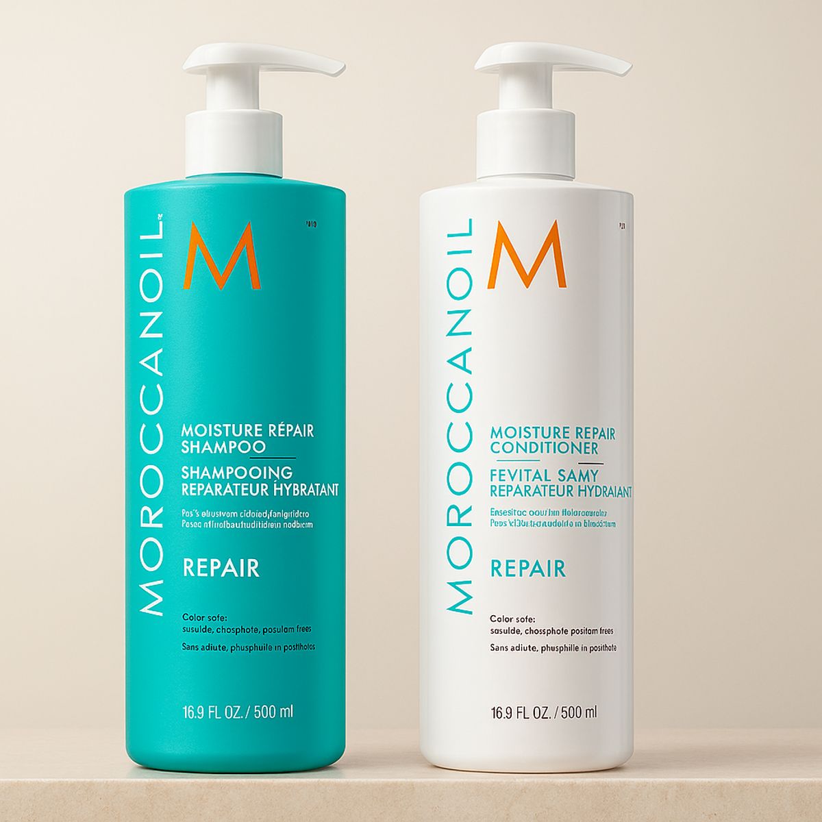 MOROCCANOIL - Set Shampoo y Acondicionador Reparador de Hidratación 500 ml Moroccanoil