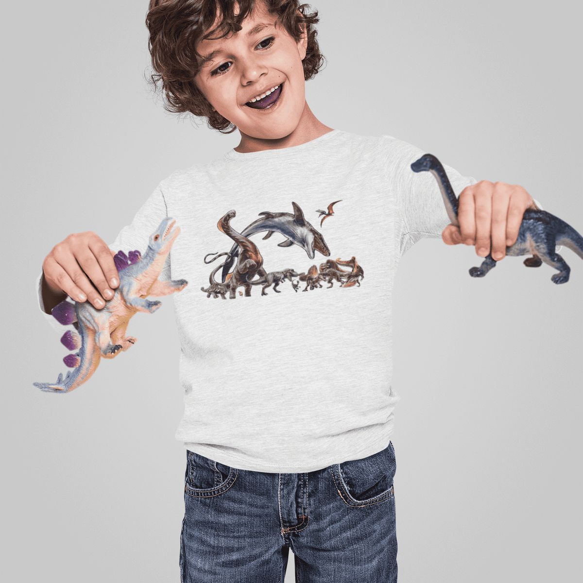 GENERICO - Polo Dinosaurio Jurassic Rebirth Camiseta Niño Dino Algodon Blanco