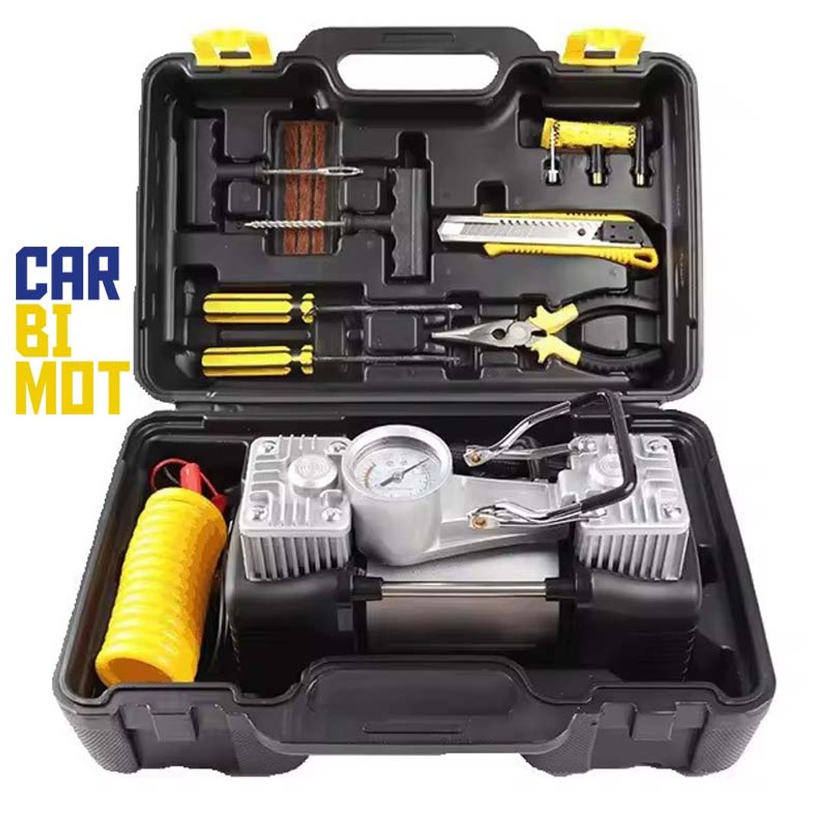 GENERICO - MINI COMPRESORA INFLADOR DE AIRE 12V PORTATIL PARA LLANTAS