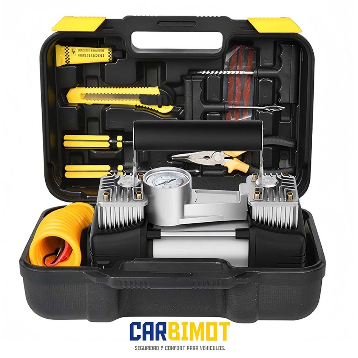 GENERICO - MINI COMPRESORA INFLADOR DE AIRE 12V PORTATIL PARA LLANTAS