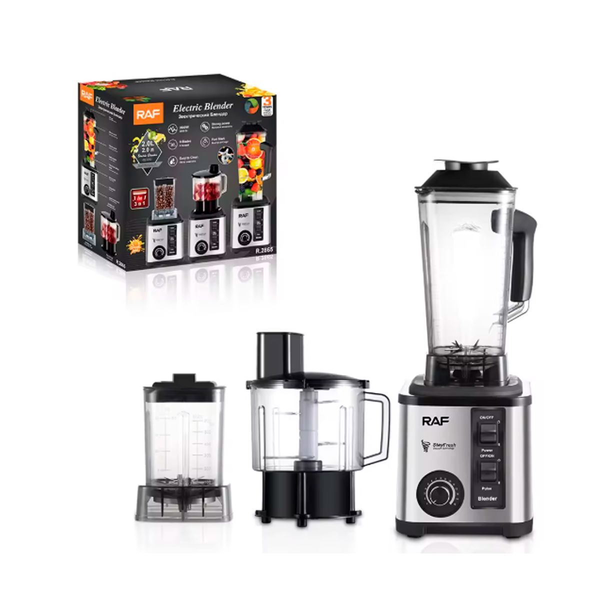 GENERICO - Licuadora Eléctrica Multifuncional 3 en 1