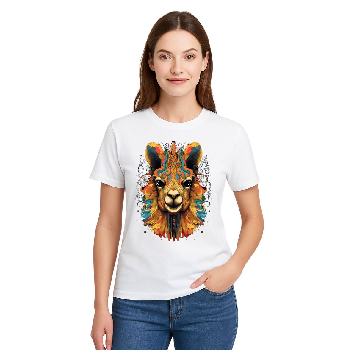 AQUA&MODA - Polo 100% Algodón Estilo Clasico Unisex AquaModa Logo LLama  POLL5