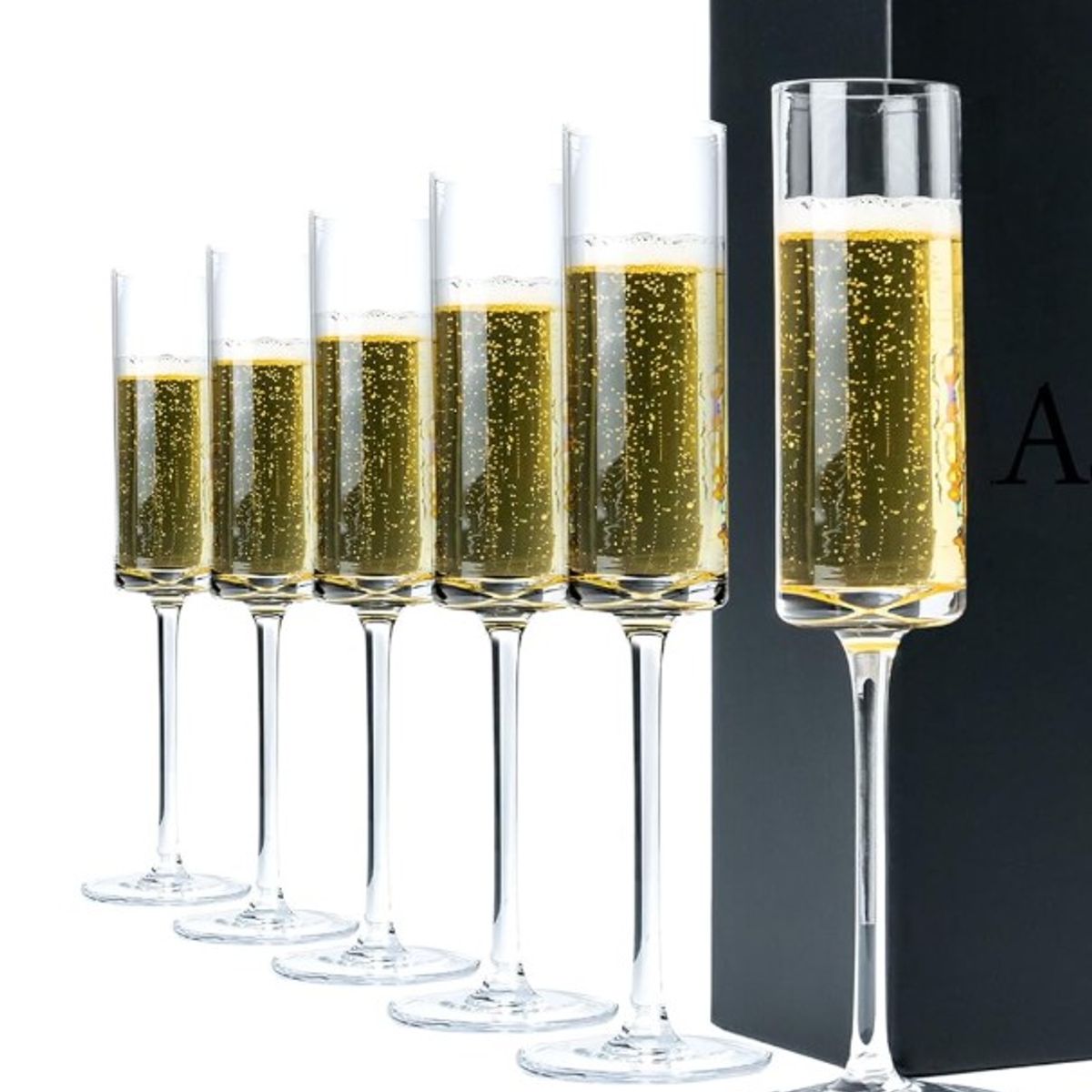 GENERICO - set x 6 Copas Flauta de Champaña Modernas 175 ml.